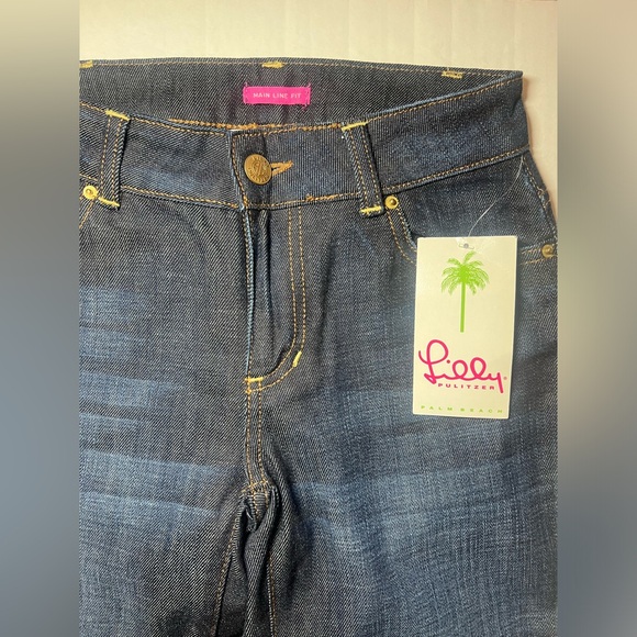 Lilly Pulitzer Women’s Jeans NWT Main Line Fit Size 0 L Heavy Dark Palm Beach - Picture 6 of 12